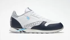 Reebok Classic Leather White Navy Cyan Chal Gris / Grey