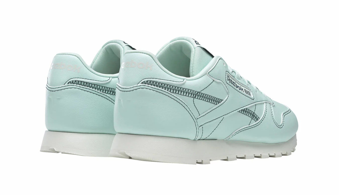 Reebok Classic Leather Vegan Turquoise / Turquoise 4 Reebok Classic Leather Vegan Turquoise / Turquoise – Image 4