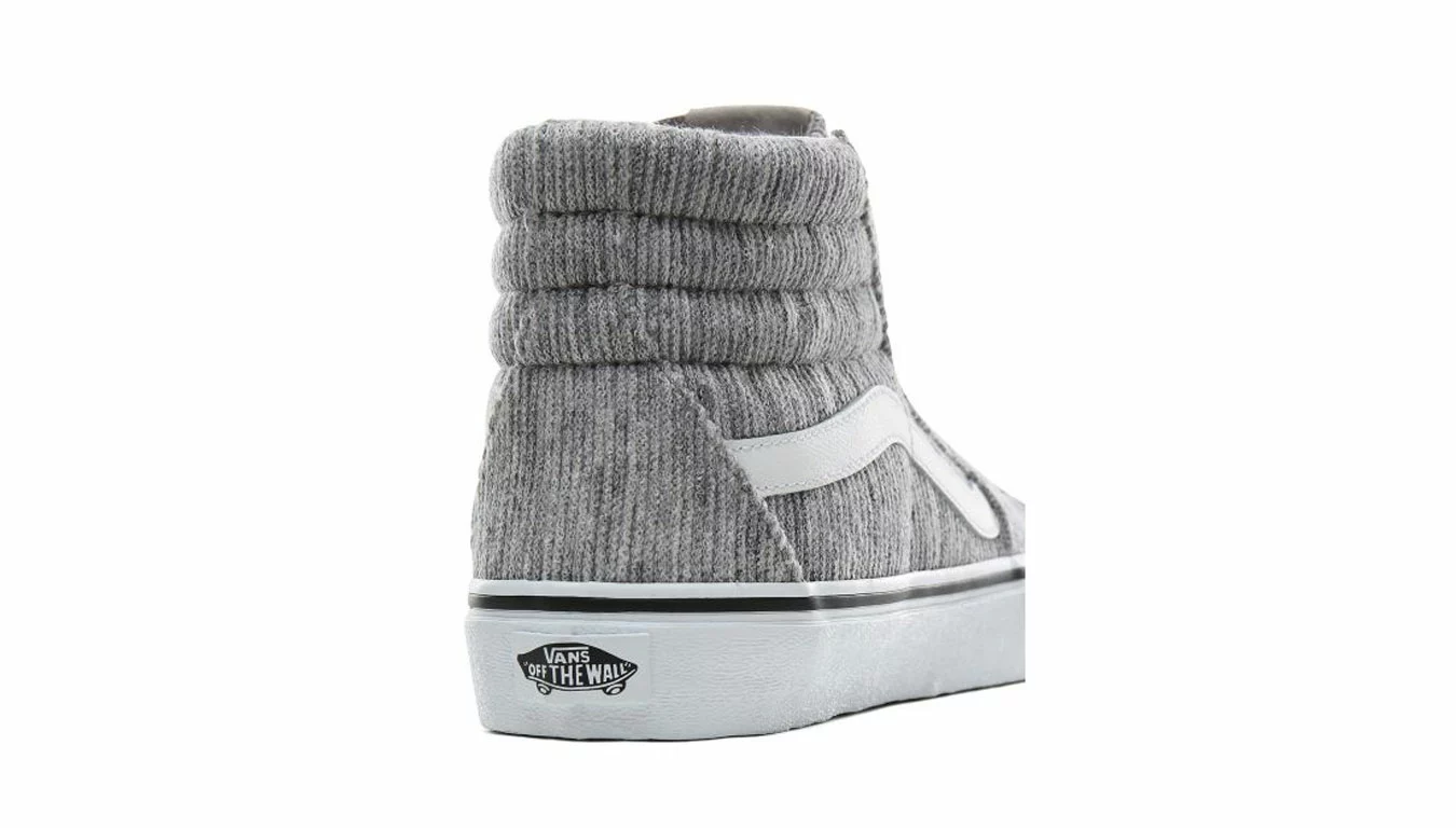 Vans Sk8-Hi Rib Knit Grey True White Gris / Grey 3 Vans Sk8-Hi Rib Knit Grey True White Gris / Grey – Image 3