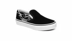 Vans Uy Classic Slip-On (Suede Flame) Kids Noir / Black -Hot Sale Vans Store vans uy classic slip on suede flame blk tr wht vn0a4butwkj 3