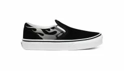 Vans Uy Classic Slip-On (Suede Flame) Kids Noir / Black