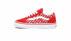 Vans Uy Old Skool (Logo Repeat) Kids Rouge / Red -Hot Sale Vans Store vans uy old skool logo repeatrcngrd trwht vn0a4buuw35 3