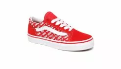 Vans Uy Old Skool (Logo Repeat) Kids Rouge / Red -Hot Sale Vans Store vans uy old skool logo repeatrcngrd trwht vn0a4buuw35 4